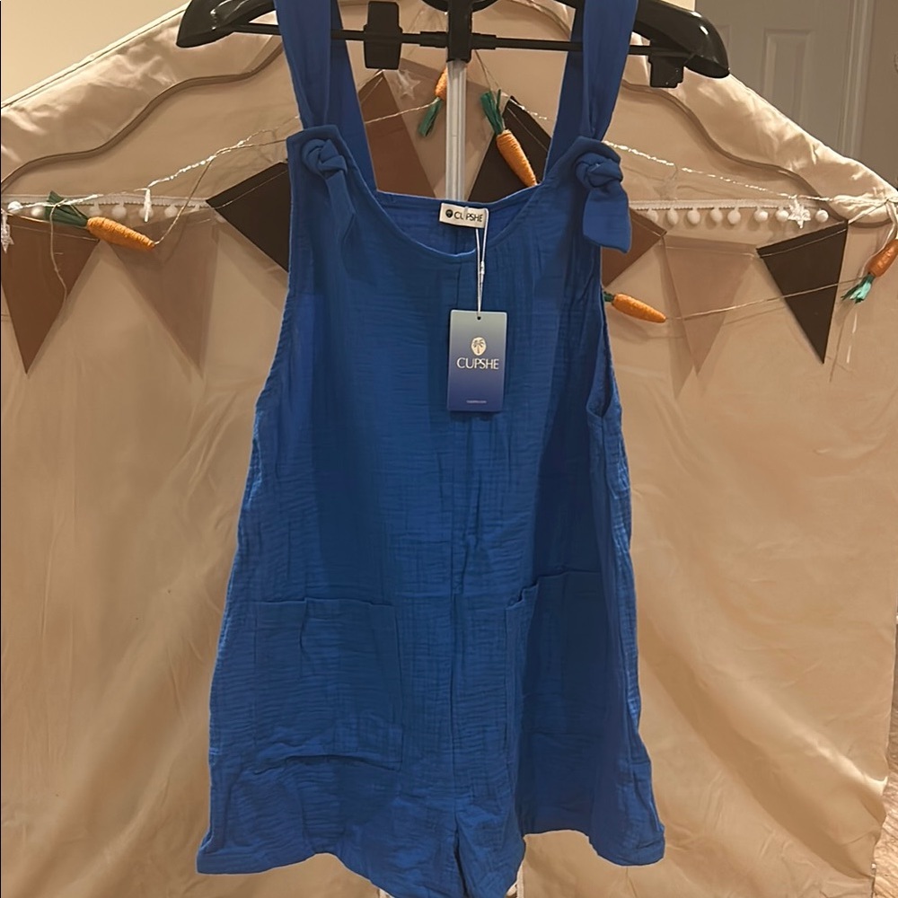 Cupshe Kids Blue Tie-Shoulder One-Piece